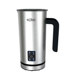 Solac Pro Foam Stainless-Steel Milk Frother & Hot Chocolate Mixer, Metal & Black, SPF500, 17 oz