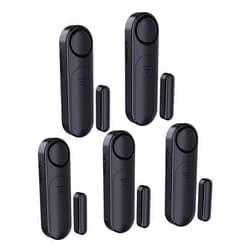 AKOYU 5-Pack Window Alarms for Home Security, 120dB Door and Window Open Sensor Chime for Kid Safety, Pool Safety, Sliding Door, DIY Protection, Easy Installation, Ideal for Home,Garage,Apartment (Black)