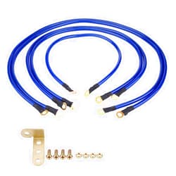 Kuuleyn Car Earth Cable Auto Grounding Kit, 5-Point Universal Auto Car Earth Cable System Ground Grounding Wire Kit - Blue