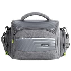 DOMISO Waterproof Camera Storage Bag Soft Padded DSLR SLR Camera Case Anti-Shock Shoulder Bag Compatible for Nikon/Canon/Sony/Pentax/Olympus/Samsung, Silver Gray