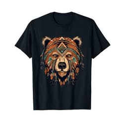 Native American Totem Animal Dreamcatcher by Ray C Native American Bear Artwork T-Shirt