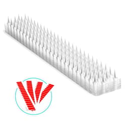 Touri 33ft Outdoor Transparent Clear PVC Bird Defender Spikes Strips for Indoor Outdoor use Keep Pigeon, Squirrel Off, Pack of 24 (33 ft)