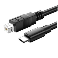 HUYADZ USB B to USB C Printer Cable 6ft, USB C High Speed Printer Cord, MIDI Cable for MacBook Pro/Air, HP, Epson, Canon, Brother, Lexmark, Xerox Printers and Scanner