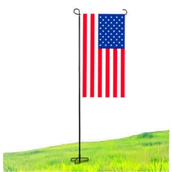 ESTTOP Heavy-Duty 4-Prong Flag Pole Holder Stand – Weatherproof Outdoor Garden & Yard Flag Base for 12x18 Inch House Flags, Sturdy Ground Flagpole Stand with Metal Spikes for All-Season Decoration