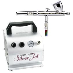Iwata Eclipse HP-CS Airbrushing System with Silver Jet Air Compressor