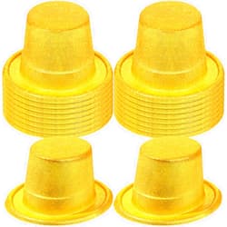 Hillban 50 Pack Glitter Top Hats Bulk Happy New Year Plastic Shiny Magician Top Hat for Kids Adults Costume Party