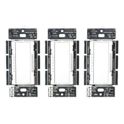 Lutron Maestro LED+ Dimmer Switch (3 Pack) | for Dimmable LED, Halogen & Incandescent Bulbs, Single-Pole or Multi-Location | MACL-153M-WH | White