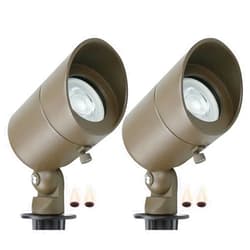 Lumina Lighting® 5W Landscape Lighting 12V Landscape Lights Low Voltage Landscape Spotlights Warm White Waterproof Outdoor Replaceable LED Bulb for Garden,Lawn,Porch,Patio and Yard (Bronze) (2-Pack)