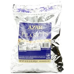 Azar Nut Company Peanuts, Dry Roasted, Unsalted, 32-Ounce Resealable Bags (Pack of 3)