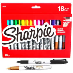 SHARPIE Limited Edition, Fine Point, Color Permanent Markers, 18 Count – Quick Drying, Fade & Water Resistant Ink, Premium Colors, Fine Tip, Durable Ink, Folding Easel Box for Easy Access & Storage