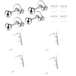 Orilace 4 Pcs Ear Piercing Kit - Self Disposable Ear Piercing Gun Built-In Earring Stud at Home Piercing Kit Tool Low Pain Easy Use for Salon 3mm