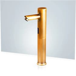 Fontanashowers Fontana Showers Commercial Automatic Motion Sensor Faucet - FS-389GF Contemporary Style Deck Mount Solid Brass with Hot & Cold Water Mixer Sensor Faucet - Gold Finish