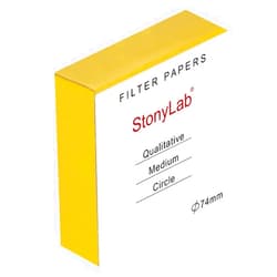 StonyLab Qualitative Filter Paper Circles, 74mm Diameter Cellulose Filter Paper with 20 Micron Particle Retention Medium Filtration Speed, Pack of 100