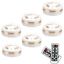 LEASTYLE Wireless LED Puck Lights with Remote Control 6 Pack, LED Under Cabinet Lighting,Puck Lights Battery Operated, Closet Light, Under Counter Lighting, Stick On Lights