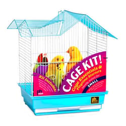 PH Prevue Hendryx Prevue Hendryx Pet Products 91110 Double Roof Bird Cage Kit, Blue/White, 3/8'