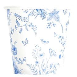 Crisky 300 Pack Paper Bathroom Cups 3oz Disposable, Eleglant Design Blue Floral Small Mouthwash Cups, Hot/Cold Beverage Coffee, Dessert Cups for Birthday Parties, Home-use, Picnics, Ceremonies