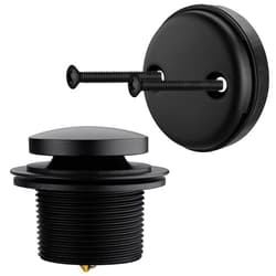 Anpean Brass Tip-Toe Tub Drain Kit with Basket Strainer and Two Hole Overflow Faceplate, Matte Black