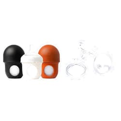 Boon Nursh Reusable Silicone Baby Bottles with Pouch - Stage 1 Slow Flow - 4 Oz - 3 Count + Extra Slow Silicone Nipples 3 Pack