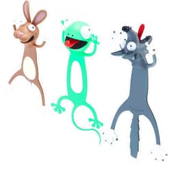 Outus 3 Pieces 3D Cartoon Animal Bookmark Wacky Animal Bookmark Set for Kids Cute Squashed Animals Bookmarks for Kids and Students, Reading Presents, Party Favors