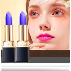 SENANA MARINA 2Pcs Blue Rose Color Changing Magic vitamin E Lipstick Lip Balm Set, Blue Changed into Pink PH Lipstick Lip Color Changing Mood Jelly Tinted Lip Balm Set