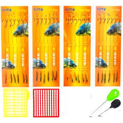 YOTO 24PCS-Carp-Fishing-Hair-Rigs,Carp Fishing Gear with Wide Gape Hook,Zig Rigs Carp Fishing Kit with Carp Accessories