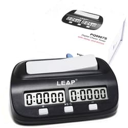 LEAP Chess Clock Digital Chess Timer Professional for Board Games Timer with Alarm Function Black (Official Store)