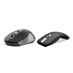 ACOZYKITTEN Silent Wireless Mouse with USB Nano Receiver, Side Button, 2400 DPI;Bluetooth Curved Mouse, Ultra-Thin Rechargeable Rotating Wireless Mouse, Dual Mode (BT5.0/3.0+2.4G), Portable Travel Arc Mouse…