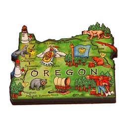 Souvenir Destiny Oregon State Decowood Jumbo Wood Fridge Magnet 3