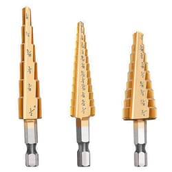 Knoweasy Step Drill Bit Set - 3PCS High-Speed Steel Drill Kit for Metal, Aluminum, and Wood Hole Drilling