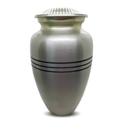 Titan Casket Cremation Urn (Silver Pewter) Handcrafted Adult Urn for Human Ashes - Aluminum with Silver Pewter Enamel Finish