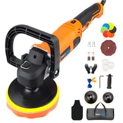 Protmex Car Buffer Polisher, 1600W 7/6 Inch Rotary Buffer Polisher Waxer, Car Buffers Polishers with 8 Variable Speeds, Random Buffer Polisher kit, Detachable Handle for Car, Boat, Polishing, Waxing