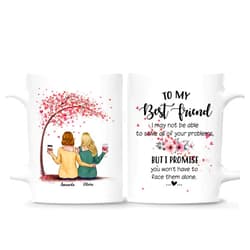 Gossby Personalized Best Friend Mug - Avatars, Names - 11/15 oz - Ceramic - Gift for Friend Birthday, Christmas