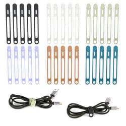 Viaky 30Pack Reusable Silicone Cable Ties, Viaky Cord Wrap Wire Organizer Stretchy Tie Cable Bands Cord Holders For USB HDMI PC Ethernet Home Kitchen Appliances Cables (6 Colors)