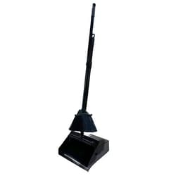 KLEEN HANDLER Broom with Dustpan Combo Set with Long Handle for Home, Kitchen, Office, Lobby, Indoor/Outdoor Sweeping & Commercial Use, Black (1 Set)