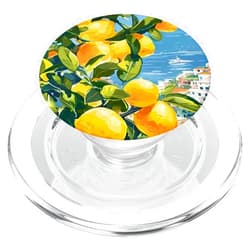 Painting of the Italian Mediterranean Amalfi Coast Italian Coast with Amalfi Lemons from The Mediterranean Sea PopSockets PopGrip for MagSafe