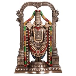 Veronese Design 8 3/8 Inch Lord Venkateswara as Balaji Cold Cast Resin Bronze Finish Statue