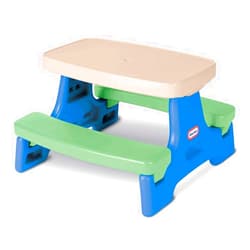 Little Tikes Easy Store Jr. Kid Picnic Play Table, Blue,green