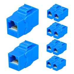 iwillink Cat6 RJ45 Keystone Jack Coupler, Female to Female UTP Keystone Inline Coupler, 10-Pack Blue
