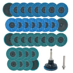 Cettkowns 32 Piece 2-Inch Flap Discs Set with 1/4 Shank Disc Holder and T27 Zirconia Flat 36/60/80/120 Grit Grinding Wheels for Die Grinder Rotary Tool Cleaning Welds Rust Zirconia Alumina