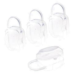 Accmor Pacifier Case, Pacifier Holder Case with Handle, BPA Free Universal Pacifier Container Box for Travel, Transparent, 4 Pack