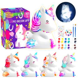 Goody King Goodyking Paint Your Own Unicorn Lamp Art Kit, DIY Night Light, Arts & Crafts, Painting Kit for Kids Ages 8-12, Art Supplies Birthday Party Holiday Unicorns Gift for Teens Girls Boys Age 3 4 5 6 7 8+