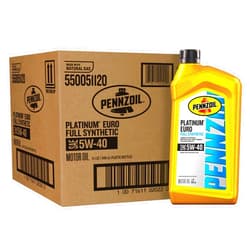 Pennzoil Platinum Euro Full Synthetic 5W-40 Motor Oil, 1 Quart (6 Pack)