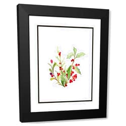 ArtDirect Holly Branches I 20x23 Black Modern Wood Framed with Double Matting Museum Art Print by Loreth, Lanie