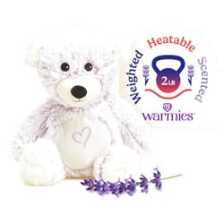 warmies Microwavable & Weighted Stuffed Animals, Love Bear - Heated Stuffed Animal Plushie for Warmth & Comfort - Cute Soft Plush Toys for Adults & Children (Boys, Girls, Babies & Toddlers)