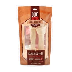 Good Lovin' Highly Digestible Rawhide Bones for Dogs, 16 oz., Count of 2