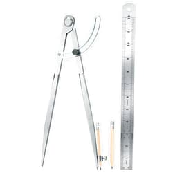 WORKLION Woodworking Compass Geometry Tool - Professional Locking Drafting Compass with Pencil Holder - 12 Inch Metal Geometry Compass for Drawing Circles and Geometry.