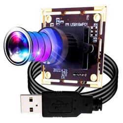 IEights 16MP USB Fisheye Camera Wide Angle PC Camera for Computer Raspberry Pi Mini UVC USB2.0 Webcam Board IMX298 USB Security Camera Module 3496p Lightburn Camera for Laptop(170degree Fisheye Lens)