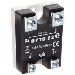 Opto 22 240D10-17 DC Control Solid State Relay, 240 VAC, 10 Amp, 4000 V Optical Isolation, 1/2 Cycle Maximum Turn-On/Off Time, 25 - 65 Hz Operating Frequency
