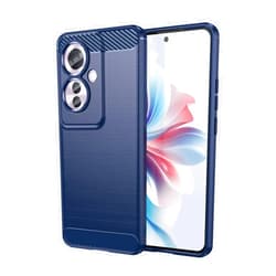 Aikukiki Case for Oppo Reno 11F 5G,Oppo F25 Pro 5G Case,TPU Carbon Fiber Soft Silicone Bumpers Protective Cover Anti-Scratch Shockproof Heavy Duty Phone Case for Oppo Reno 11F 5G (Lasi Blue)