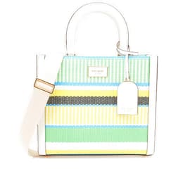 kate spade new york Manhattan Striped Woven Straw Small Tote